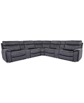 Closeout! Hutchenson 7-Pc. Fabric Sectional with Power Recliners