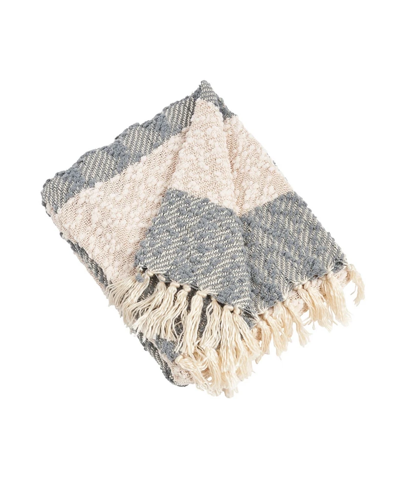 Saro Lifestyle Nubby Design Striped Throw, 50" x 60"
