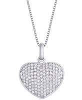 Diamond 5/8 ct. t.w. Heart Locket Pendant Necklace in Sterling Silver