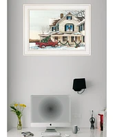 Trendy Decor 4U Preparing for Christmas by John Rossini, Ready to hang Framed Print, White Frame, 19" x 15"