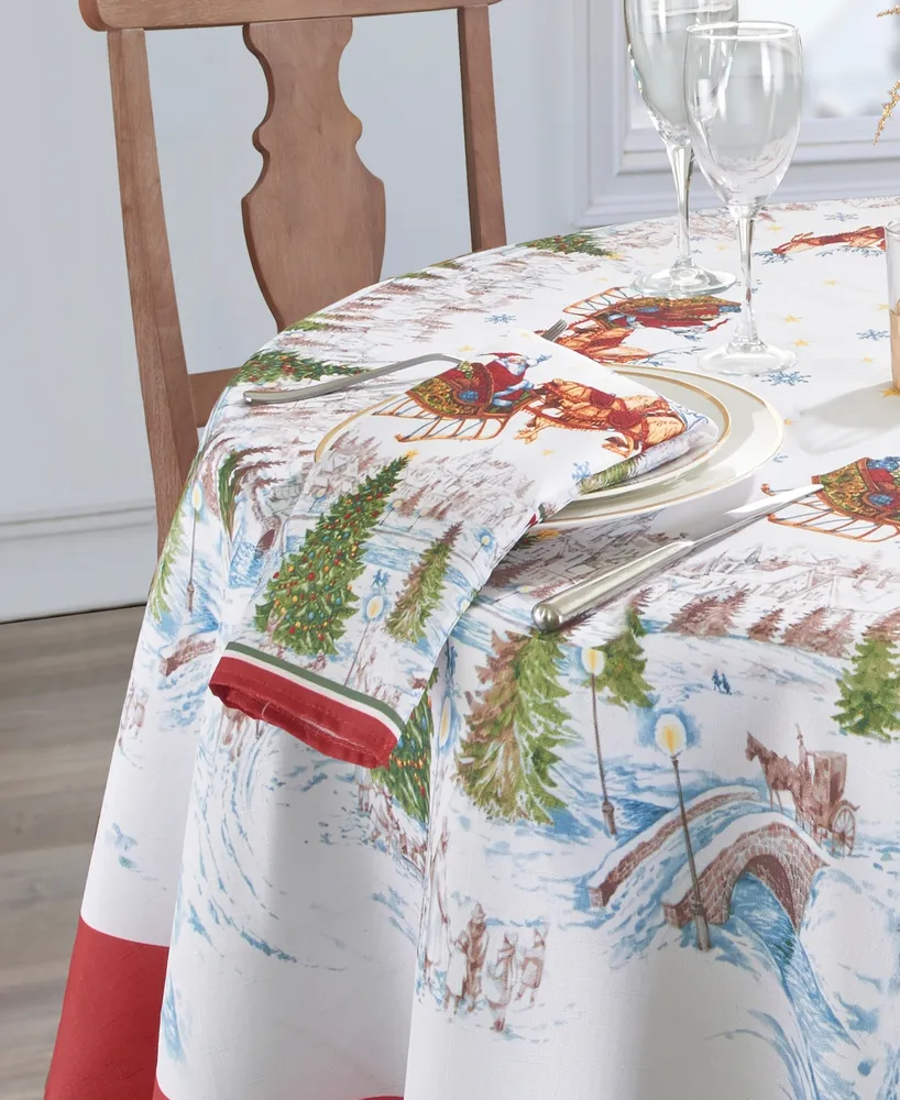 Elrene Santa's Snowy Sleighride Napkins, Set of 4