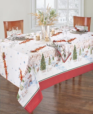 Elrene Santa's Snowy Sleighride Tablecloth - 60" x 102"