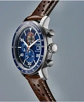 Citizen Eco-Drive Men's Chronograph Brycen Chestnut Brown Leather Strap Watch 44mm