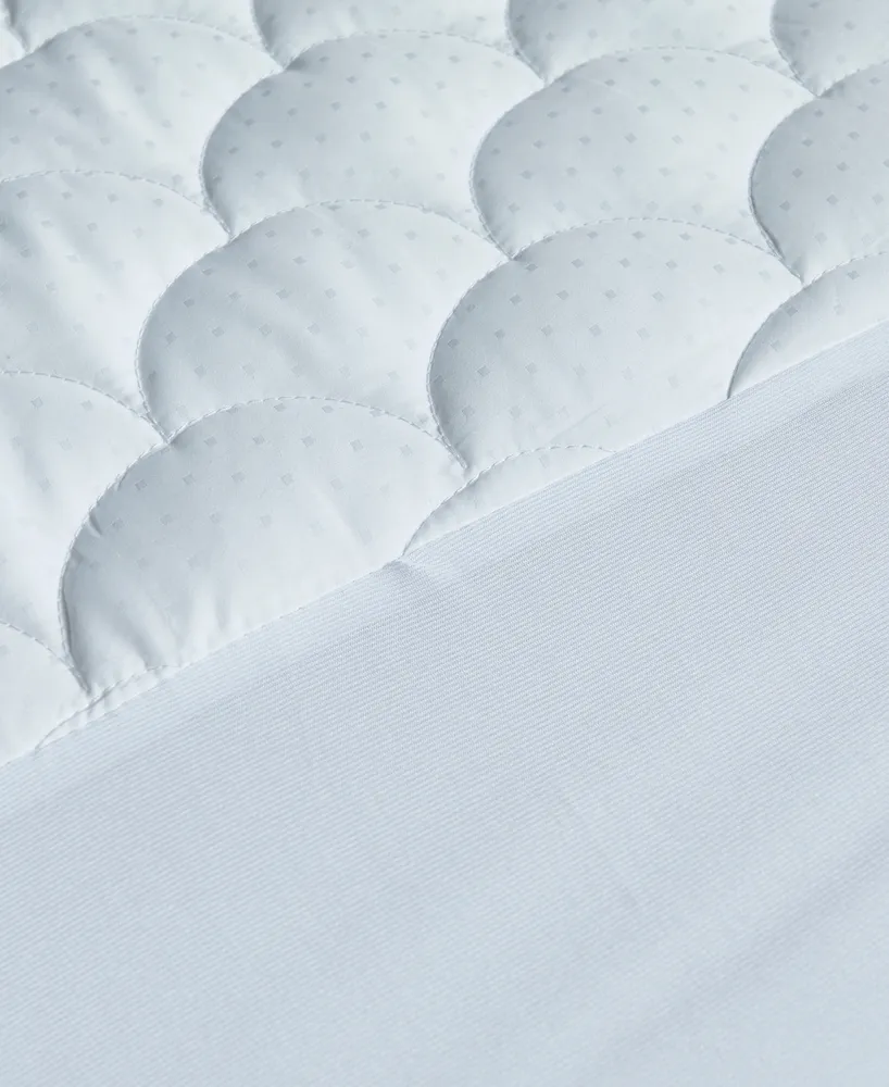 Blue Ridge Dual-Action 100% Cotton Damask Dot Mattress Pad