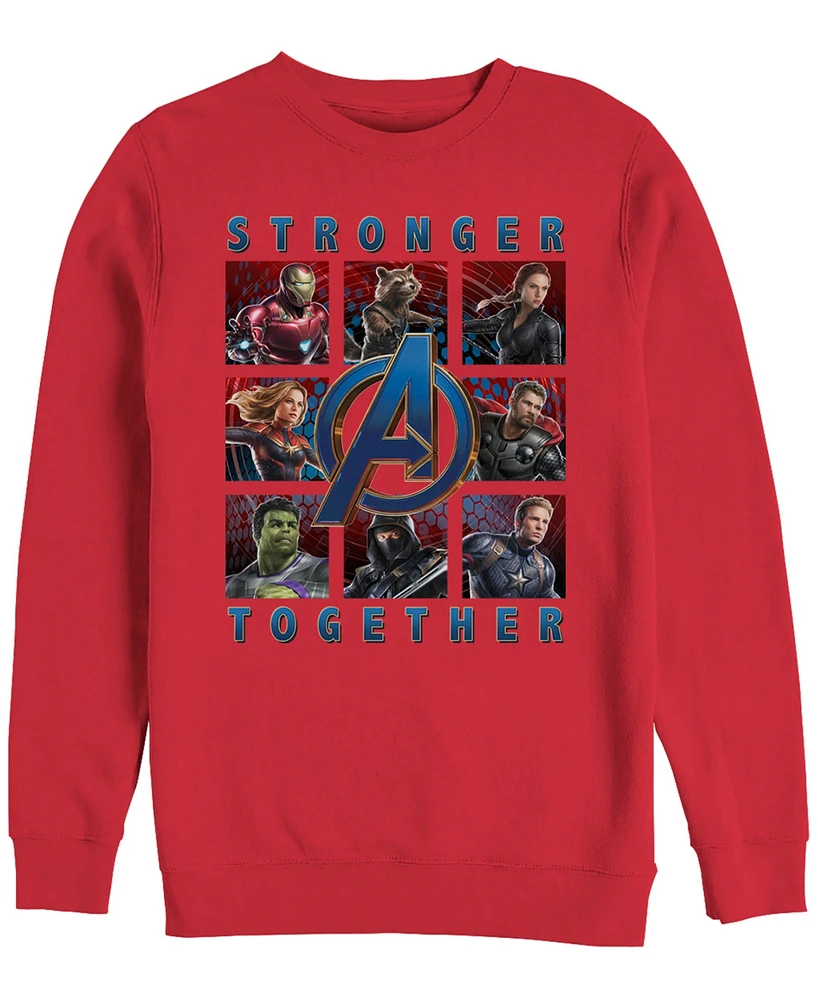 Marvel Men's Avengers Endgame Stronger Together Boxes, Crewneck Fleece