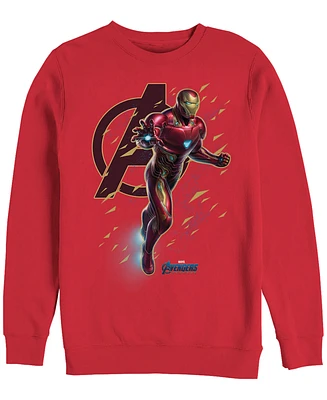 Marvel Men's Avengers Endgame Iron Man Geometric Particles, Crewneck Fleece