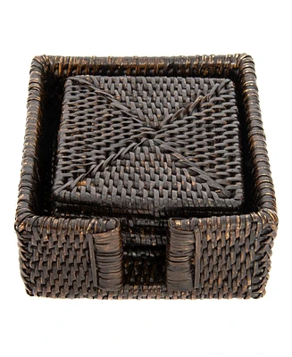 Artifacts Rattan Square Coasters - 7 Piece Set