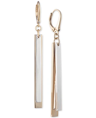 Dkny Two-Tone Pave Stick Linear Drop Earrings