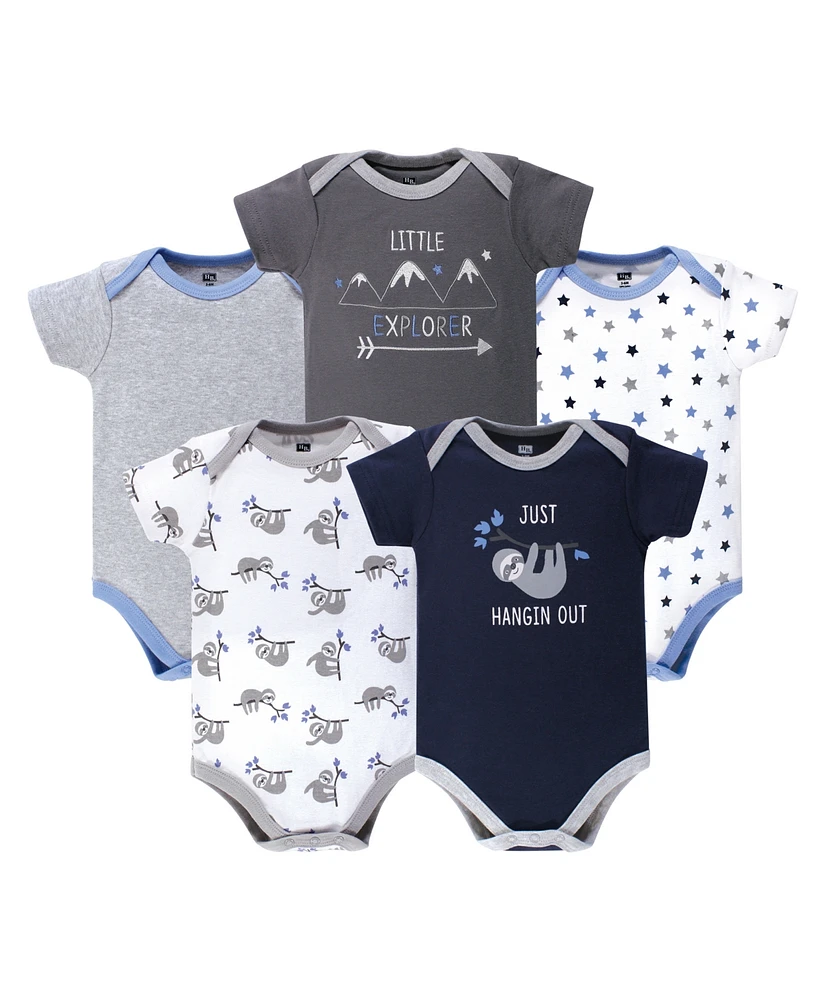 Hudson Baby Boys Cotton Bodysuits 5pk