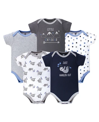 Hudson Baby Boys Cotton Bodysuits 5pk