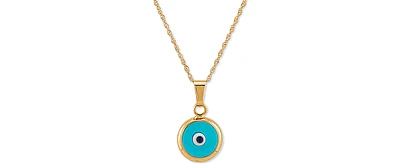Enamel Evil-Eye 18" Pendant Necklace in 10k Gold