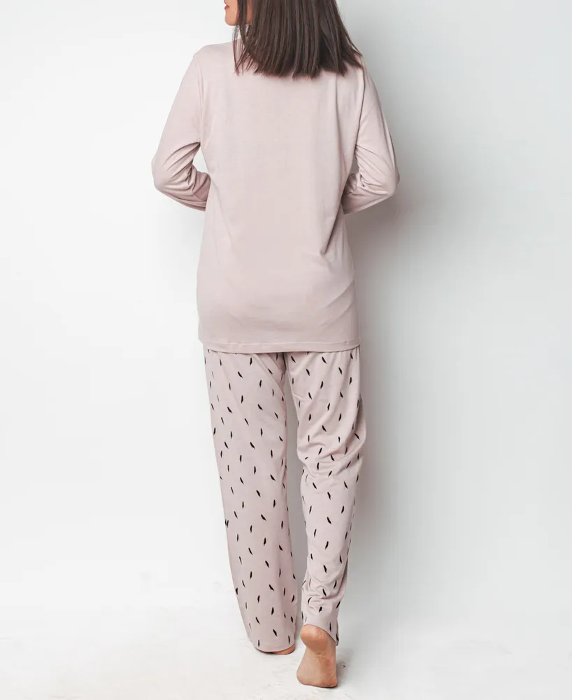 Mood Pajama Soft Feather Long- Sleeve Set