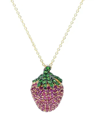 Ruby (1-7/8 ct. t.w.), Tsavorite (5/8 ct. t.w.) Pink Sapphire (1/3ct t.w.) Pendant 14K Gold