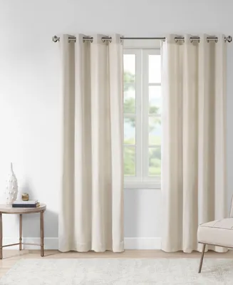 Englewood Solid Piece Dyed Curtain Single Panel For Bedroom, Antique Silver Grommet Top Fit Up To 1.25 Inches Rod Single Curtain Panel For Living Room