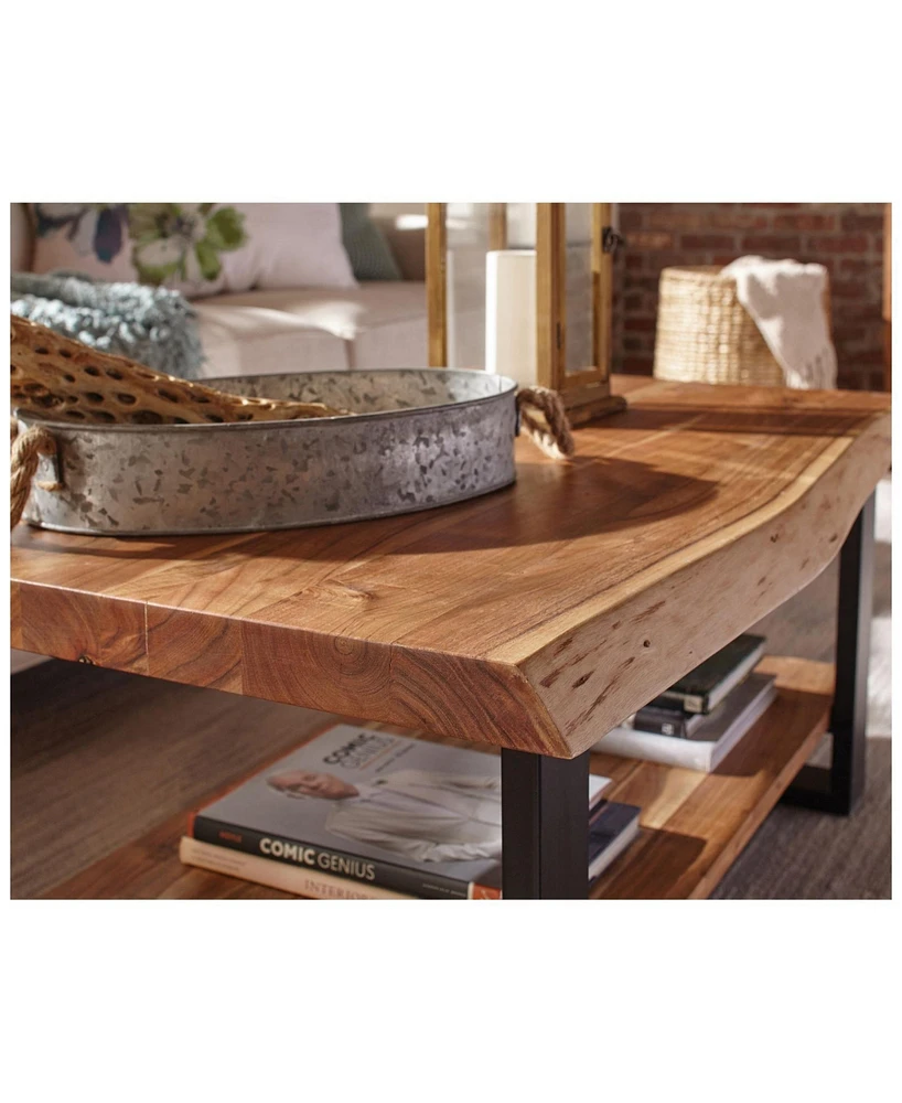 Alaterre Furniture Alpine Natural Live Edge Wood Coffee Table