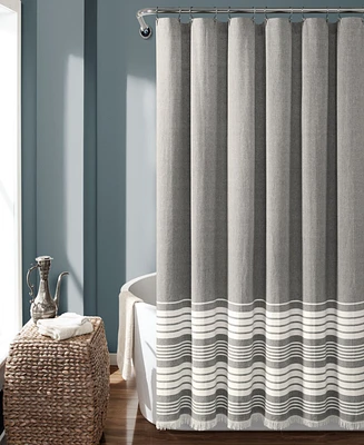 Lush Decor Nantucket Yarn Dyed Cotton Shower Curtain, 72" x