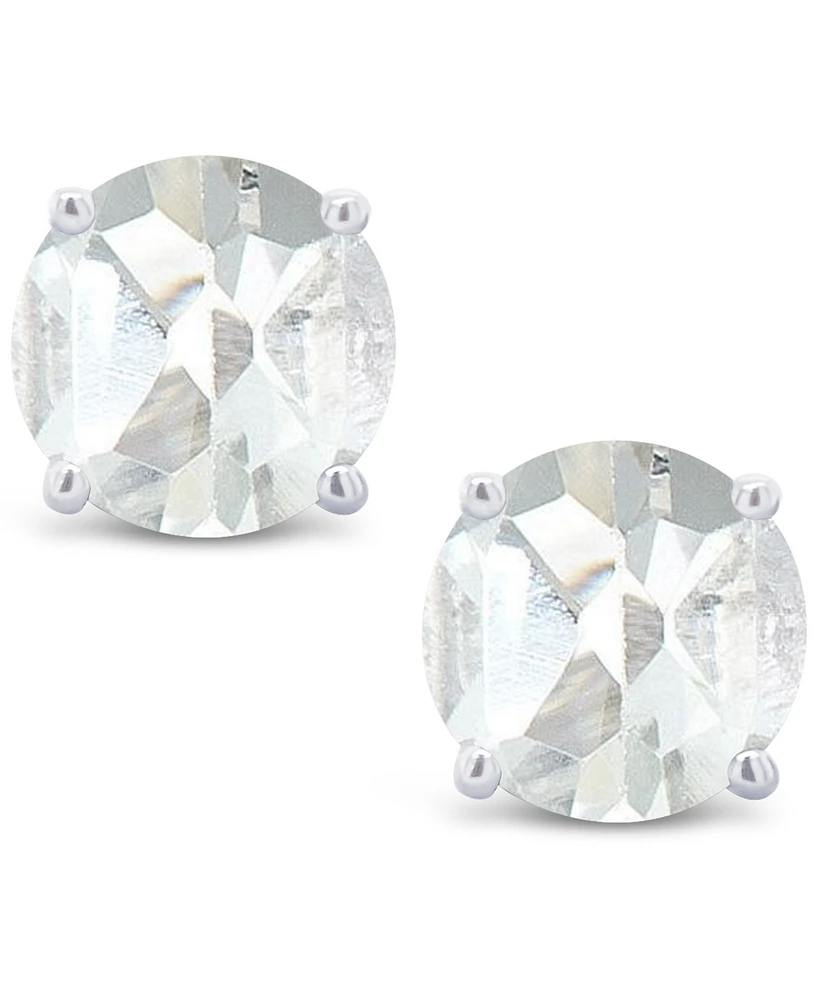 White Topaz (1-1/8 ct. t.w.) Stud Earrings 14K or Yellow Gold