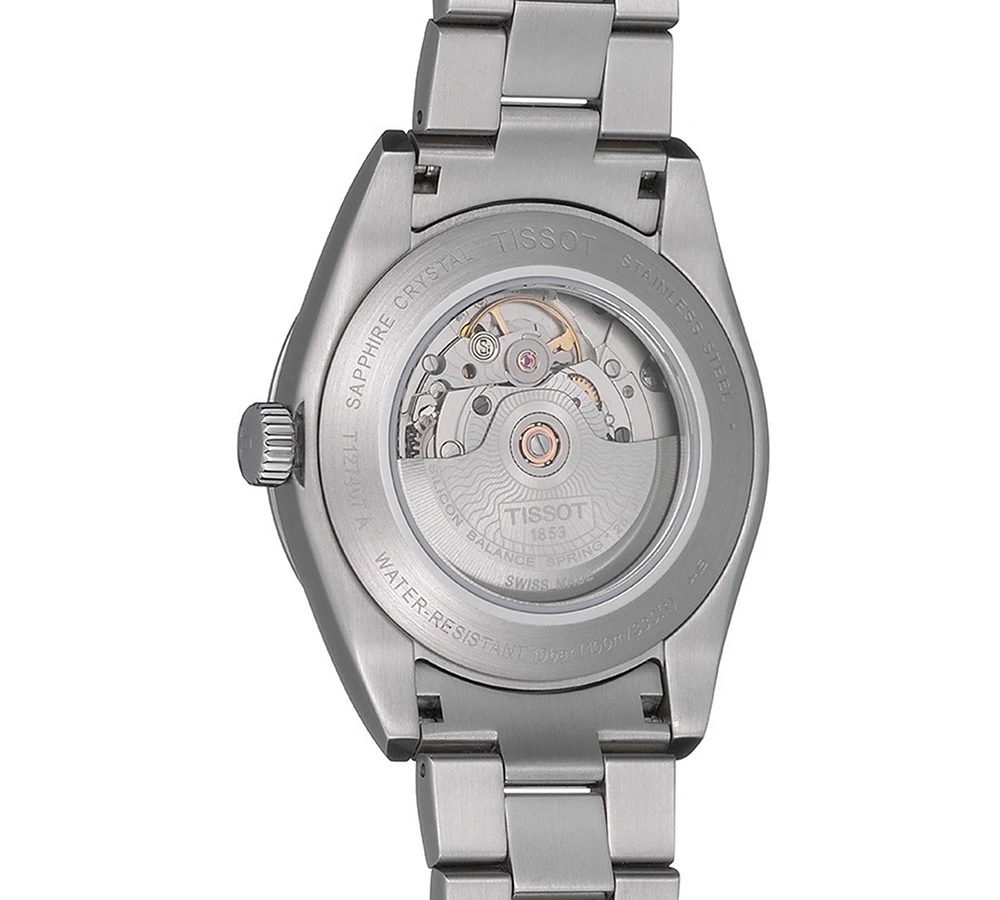 Tissot Men's Swiss Automatic T-Classic Gentleman Powermatic 80 Silicium Stainless Steel Bracelet Watch 40mm