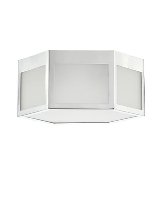 Minimo 13" Hexagon, Frosted Glass Led Flush Mount