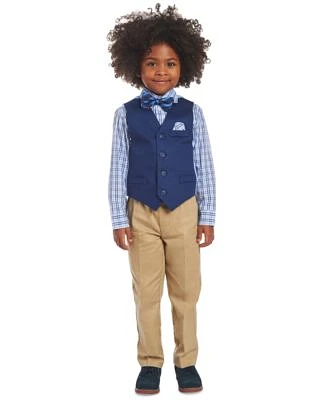 Nautica Boys Twill Machine Washable Vest Shirt Pants Bow Tie 4 Pc. Set