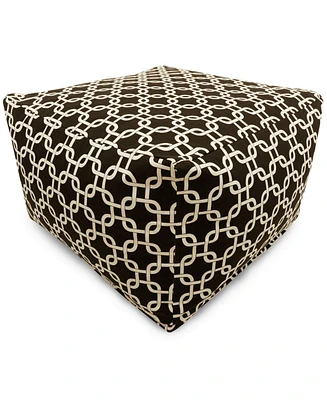 Majestic Home Goods Links Ottoman Square Pouf with Removable Cover 27" x 17"