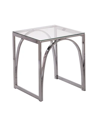 Southern Enterprises Arabelle Square Glass Top End Table
