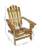 Outdoor Natural Fir Wood Rustic Lounge Backyard Patio Adirondack Chair - Light Charred Finish