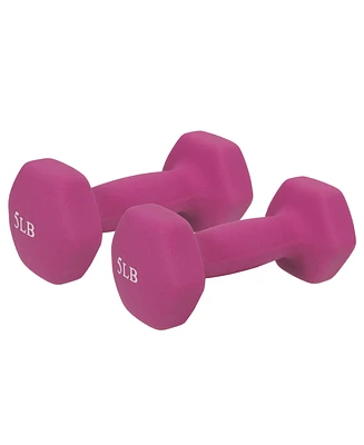 Sunny Health & Fitness Neoprene Dumbbells 5 lbs, Set of 2, Anti-Slip, Anti-Roll