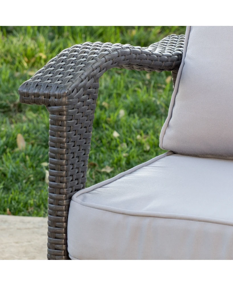 Noble House Bradley Outdoor Armchair with Cushions, Set of 2
