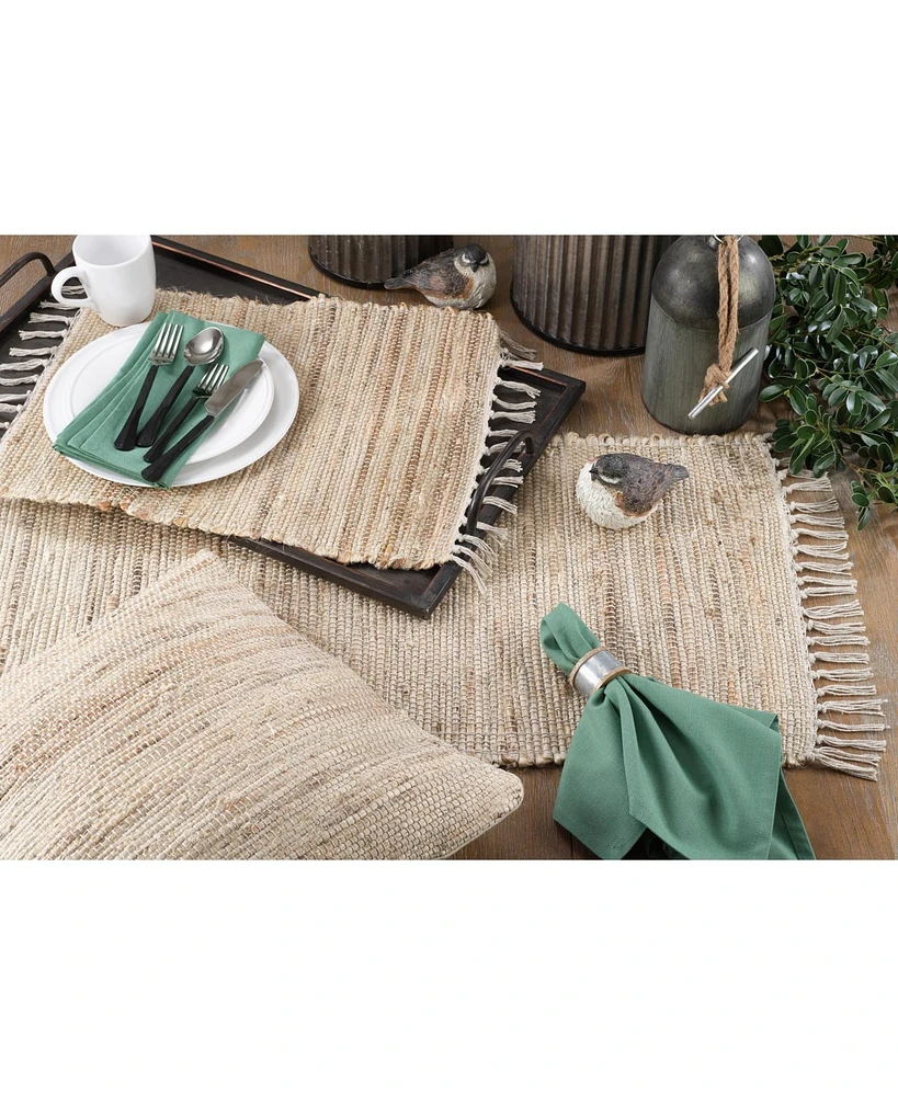 Saro Lifestyle Jute Chindi Table Runner