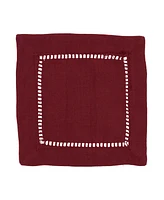 Saro Lifestyle Hemstitched Border Cocktail Napkin Set of 12