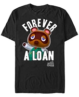 Fifth Sun Men's Nintendo Animal Crossing Tom Nook Forever A Loan Short Sleeve T-shirt