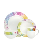 Godinger Tie Dye 16 Pc. Dinnerware Set, Service for 4