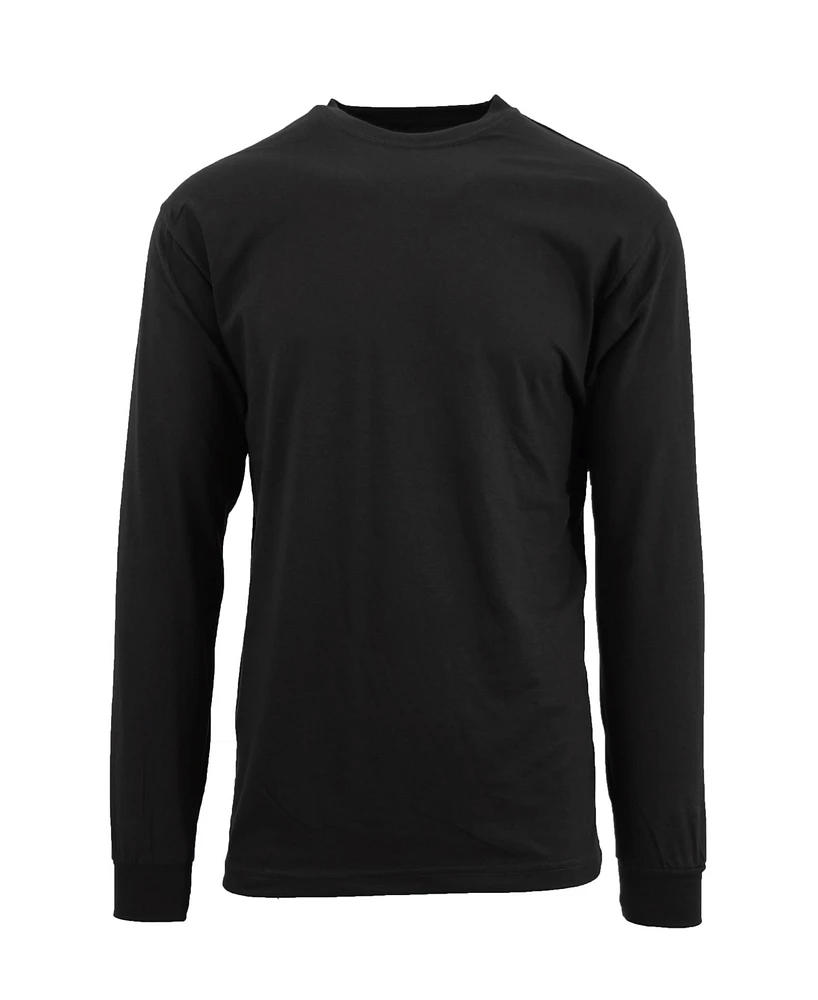Galaxy By Harvic Men's Egyptian Cotton-Blend Long Sleeve Crew Neck Tee