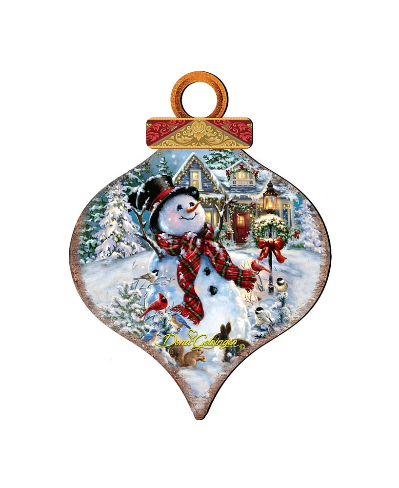 Designocracy An Old Fashioned Christmas Drop Wooden Ornaments, Set of 2