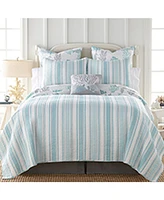 Levtex Cape Coral Stripe Reversible 3-Pc. Quilt Set
