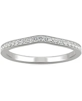 Charles & Colvard Moissanite V-Shape Wedding Band (1/5 ct. t.w. Dew) 14k White Gold