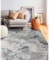 Bashian Charm Cha-02 Gray, Blue 4' x 6' Area Rug