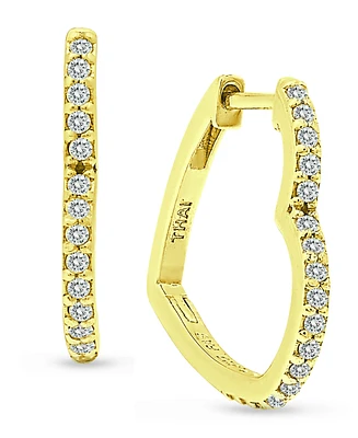 Giani Bernini Cubic Zirconia Small Heart Hoop Earrings in 18k Gold-Plated Sterling Silver, Created for Macy's