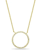 Giani Bernini Cubic Zirconia Open Circle Pendant Necklace in 18k Gold-Plated Sterling Silver, 16" + 2" extender, Created for Macy's