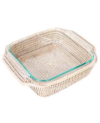 Artifacts Rattan Square Baker Basket with Pyrex