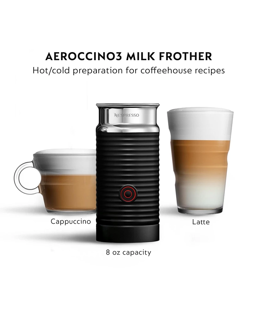 Nespresso Vertuo Next Premium Coffee and Espresso Machine by De'Longhi, Black Rose Gold with Aeroccino Milk Frother