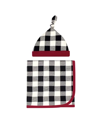 Touched by Nature Baby Organic Cotton Swaddle Blanket and Headband or Cap, Burrito, One