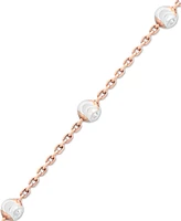 Giani Bernini Beaded Station Chain Necklace in 18k Gold-Plated Silver, or 18k Rose Gold-Plated Silver or Sterling Silver 18" + 2" extender, Created fo
