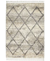 Nourison Home Oslo Shag OSL01 Ivory and Gray 5'3" x 7'9" Area Rug