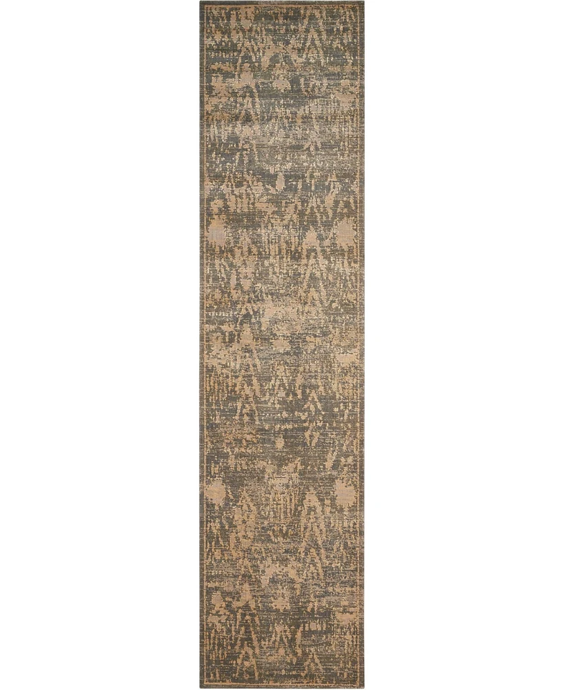 Nourison Home Silken Allure SLK17 Slate 2'5" x 10' Runner Rug