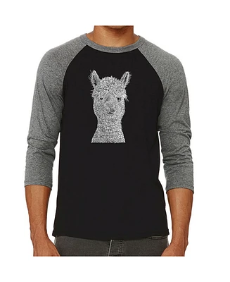 La Pop Art Alpaca Men's Raglan Word T-shirt