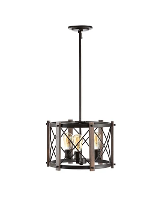 Jonathan Y Ferme 3-Light Adjustable Rustic Farmhouse Led Pendant