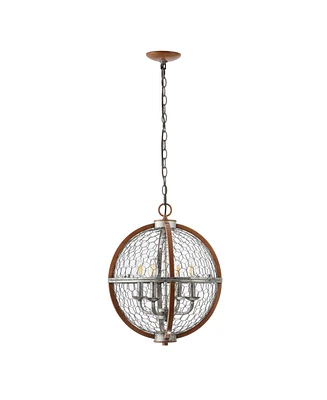 Jonathan Y Gaines 4-Light Adjustable Rustic Industrial Led Pendant