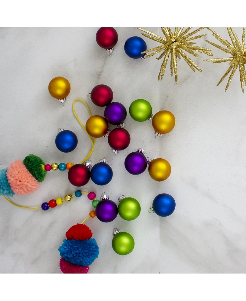 Northlight 18 Count Matte Glass Ball Christmas Ornament Set